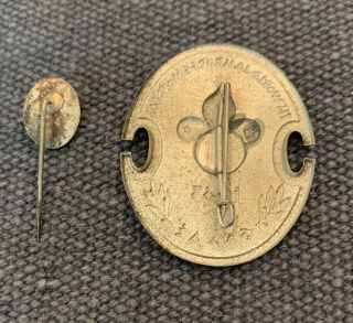 1963 Boy Scout World Jamboree SILVER MONDIAL Staff Pin and Silver Staff Hat Pin 2