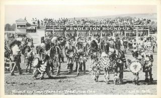 C1950 Rppc Umatilla Native Americans Pendleton Or Round - Up Parade,  Smith P420b