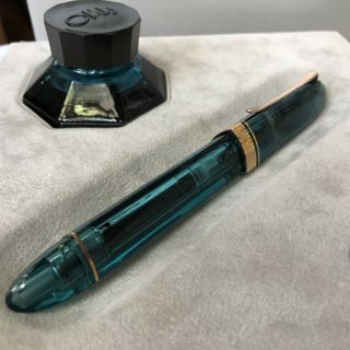 Omas 360 Turquoise Fountain Pen Rose Gold Trim Very Limited Edition Only 36 Made