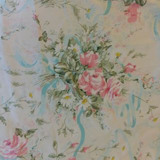 Vtg Floral Pinch Pleat Drape No Iron Midcentury Curtain 2 Panels Lined 82 " Long