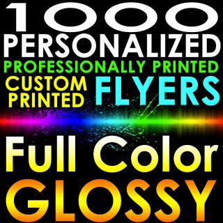 1000 Custom Printed 8.  5x5.  5 Personalized Flyers Full Color Gloss Half Page 2side