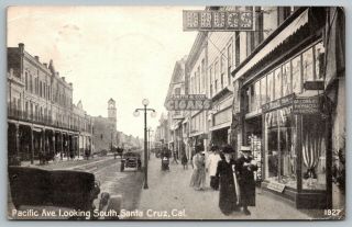 Santa Cruz Ca Ladies On Pacific Avenue South Smith & Cox Cigars Drugs Store 1912
