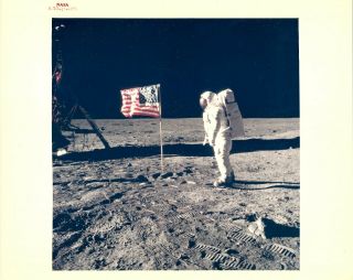 Vintage Nasa Photo Apollo 11 Buzz Aldrin On The Moon 1969 A Kodak Paper Red No.