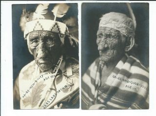 Cass Lake Mn Minnesota 2 Rppc Postcards Native American John Smith Chippewa