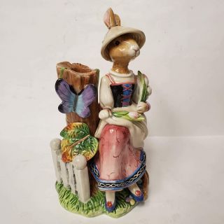 Fitz And Floyd Classics Old World Rabbits Female Candlestick - Please Read