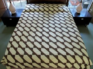 Full Vintage (but Not Very Old) Hand Pieced All Cotton Indian Hatchet Quilt Top