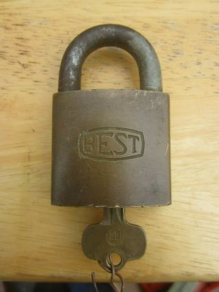 Vintage Best Brass Padlock With Key