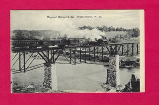 Shepherdstown,  Wv,  Postcard View Of Northwestern Railroad Bridge With Train 1908