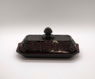 Avon 1876 Cape Cod Ruby Red Quarter Pound Covered Butter Dish