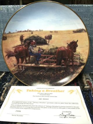 Taking A Breather The Danbury Collector Plate By Emmett Kaye