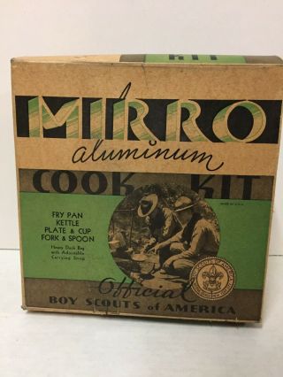 Vintage MIRRO Aluminum BOY SCOUTS OF AMERICA OFFICIAL SCOUT COOK KIT 4