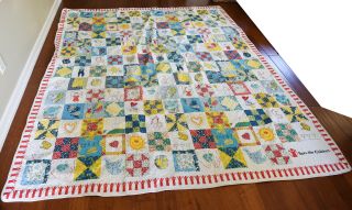 Vintage Save The Children Quilt Child Hearts Large Size Earth World 84 " X 47 "