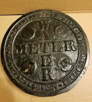 Antique 1923 Dallas Foundry Texas Cast Iron Water Meter Utility Cover 12.  5 "