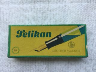 Germany Pelikan Fountain Pen Marble 100 Green Steel Cn Boxed/cased