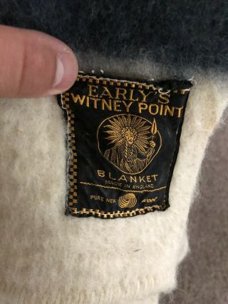 Vintage Early ' s Witney Point Trade Blanket Wool Heavy 4 four point Hudson Bay 5