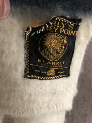 Vintage Early ' s Witney Point Trade Blanket Wool Heavy 4 four point Hudson Bay 6