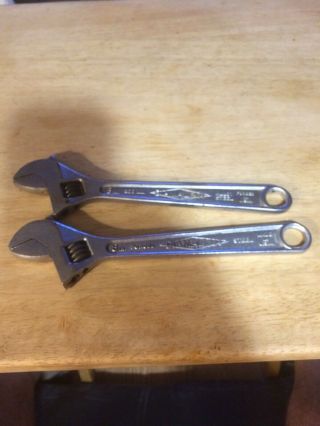 Diamalloy Adjustable Wrench Set 2 - 8in.  Diamond Calk Horseshoe Co.  Usa