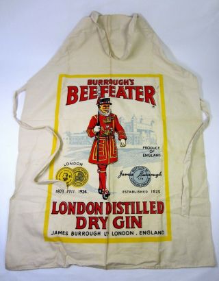 Vtg.  Mans Cave Apron Advertising Beefeater London Dry Gin