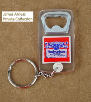James Arness Gunsmoke Marshal Dillon VTN Budweiser Bottle Opener Key Chain 2