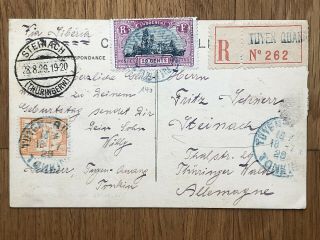 Southeast Asia Old Postcard Registered Tuyen Quang Via Shanghai To Germany 1929