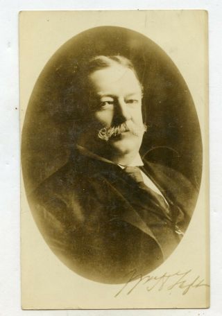 American President William Taft Signed Vintage Real Photo Postcard
