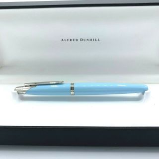 Dunhill Nm1633w Blue Lacquer Stainless Steel 18k White Gold Nib Fountain Pen