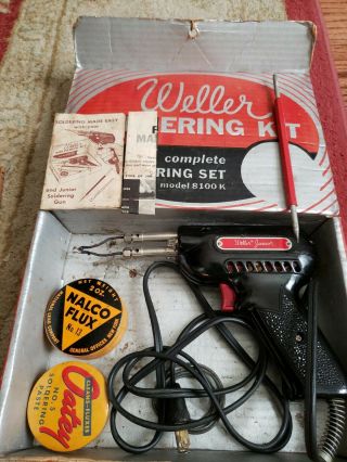 Vintage Weller Junior Soldering Gun Kit Model 8100k Box,  Accessories