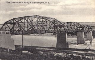 International Bridge Edmundston Brunswick Canada 1936 Rumsey Postcard
