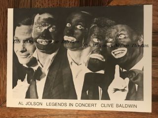 Clive Baldwin Black Face As Al Jolson Legends In Concert Promotional Photograph
