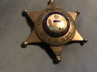 Vintage Chicago Dept.  Of Buildings Badge City Code Enforcement Supervisor