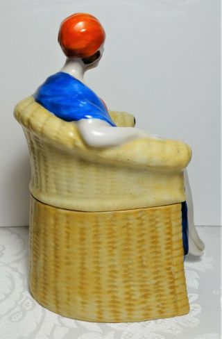 Vintage Goebel Box Art Deco Lady Half Doll Germany Crown Mark Porcelain TMK - 1 4