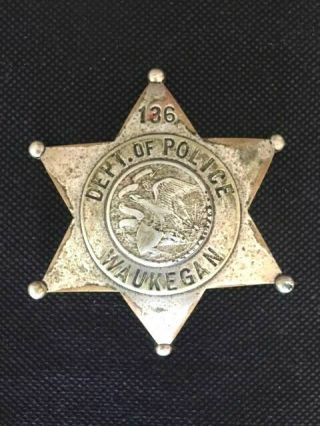 Vintage Waukegan Illinois Police Badge C.  M.  Hanson Hmk