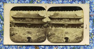 1850s CANTON GUANGZHOU CHINA SOUTH GATE POLICE STATION STEREOVIEW PIERRE ROSSIER 2