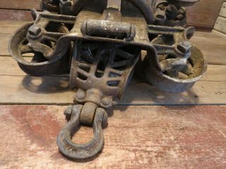 Antique Vintage Cast Iron Myers Hay Trolley Pat 1903 Farm Barn - Pulley Carrier 3