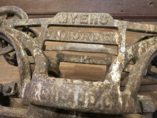 Antique Vintage Cast Iron Myers Hay Trolley Pat 1903 Farm Barn - Pulley Carrier 5