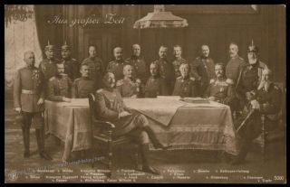 Germany Wwi Kaiser Wilhelm Ii And His Generals Patriotic Rppc 79550