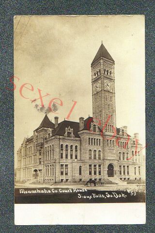 Sioux Falls South Dakota Court House - Circa 1912 Rppc Photo Grade 4