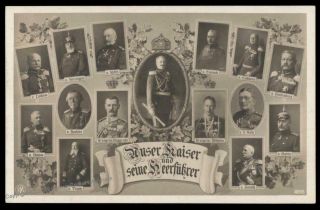 Germany Wwi Kaiser Wilhelm Ii And His Generals Patriotic Rppc 79549