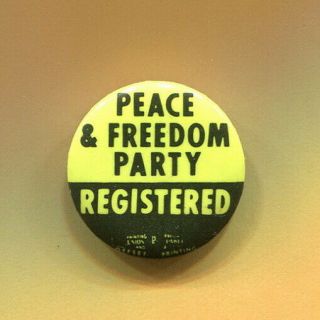 1967 - 8 Anti Vietnam War Civil Rights Peace & Freedom Party Black Panthers Pin