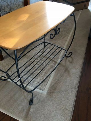 Longaberger Wrought Iron Hope Chest Table/stand W/woodcrafts Top Shelf