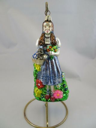 Wizard Of Oz Glass Ornament With Stand Featuring Dorothy And Toto 1999