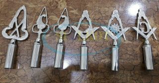Silver Color Freemason Masonic Pole Topper,  Masonic Blue Lodge Rods & Tops,  Mm