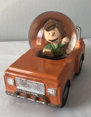 Hallmark Peanuts Gallery,  Peppermint Patty Orange Water Snow Globe Car