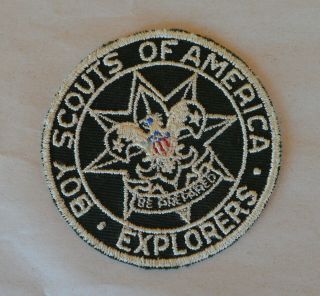 VTG Round B&W Patch BSA Boy Scouts of America Explorers “Be Prepared” 2