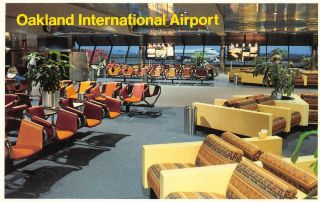 Oakland International Airport Passenger Lounge Ca 1970s Vintage Postcard