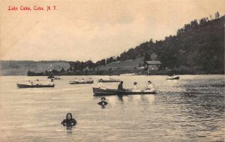Postcard Swimming And Boating At Lake Cuba In Cuba,  York 115685