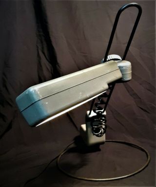 Vintage Adjustable Swivel Head Fluorescent Drafting Desk Lamp 60s Sonneman RARE 5