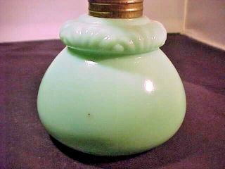 Antique Miniature Oil Lamp Green Jade Jadeite P & A Mfg Co 3