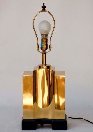 Frederick Cooper Brass Table Lamp w/ Shade DECO STYLE Mid Century Modern 6
