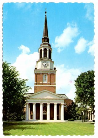 Wake Forest University Postcard Winston Salem North Carolina Wait Chapel Campus